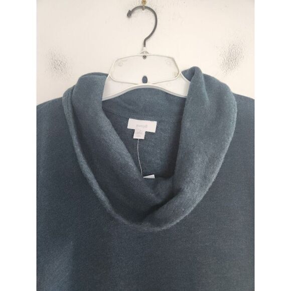 NWT Pure Jill by J.Jill Blue Cowl Neck Cotton A-Line Knit Dress size Large Pet. - Picture 4 of 12